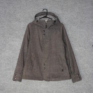 Burton Dryride Snowboard Jacket Womens M Brown Hooded Full Zip